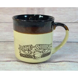 Vintage Hardee's Rise & Shine Biscuits Coffee Mug Gup Brown Beige 1984